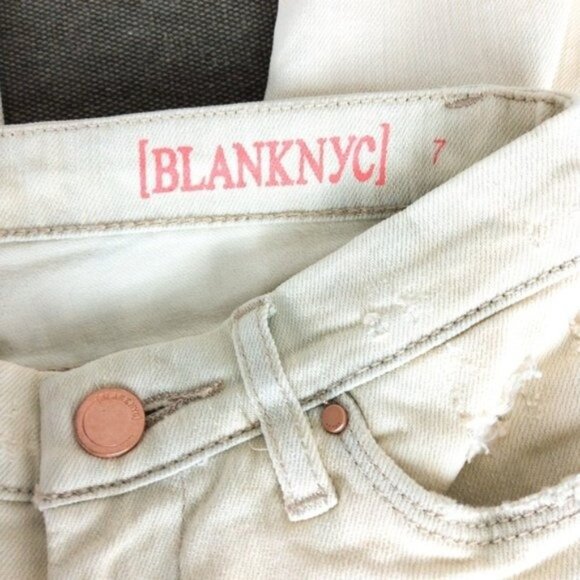 Blank NYC Skinny Classique Girls Jeans Cream Size 7 - Picture 6 of 9